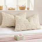 decorUhome Easter Beige Egg Pillow Covers 12x20 Inch Set of 2, Soft Plush Faux - Image 4