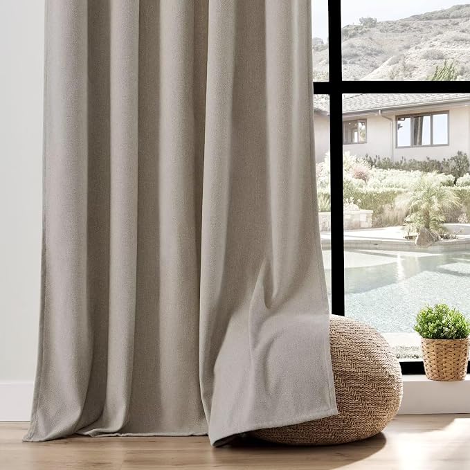 Joydeco Faux Linen Curtains 84 Inch Length 2 Panels Set, Light Filtering - Image 4