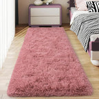 Soft Runner Rugs for Bedroom Hallways, 2x6 Blush Pink Fluffy Shag Throw Area by Ailyei