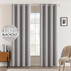 MIULEE Linen Texture 90 Inches Curtains by MIULEE