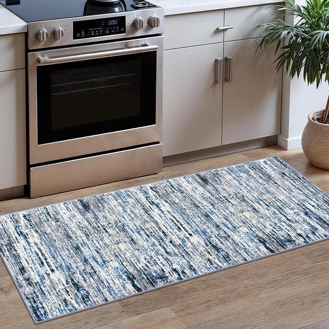 Lansny Modern Abstract Runner Rug 2x5 by lansny