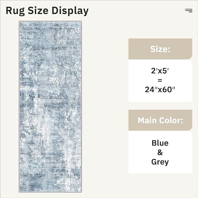 Runner Rug 2x5 Washable Non-Slip Kitchen Runner Rugs - Image 5