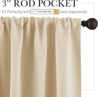 RYB HOME Short Curtains for Small Window, Sunmmer Heat Light Blocking Privacy - Image 2
