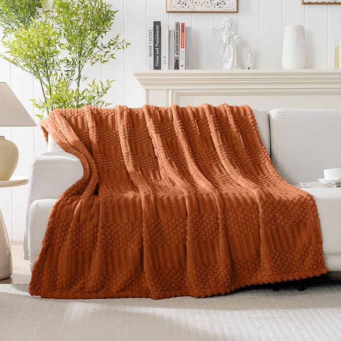 60x80 Inch Rust Twin Blanket - Image 3