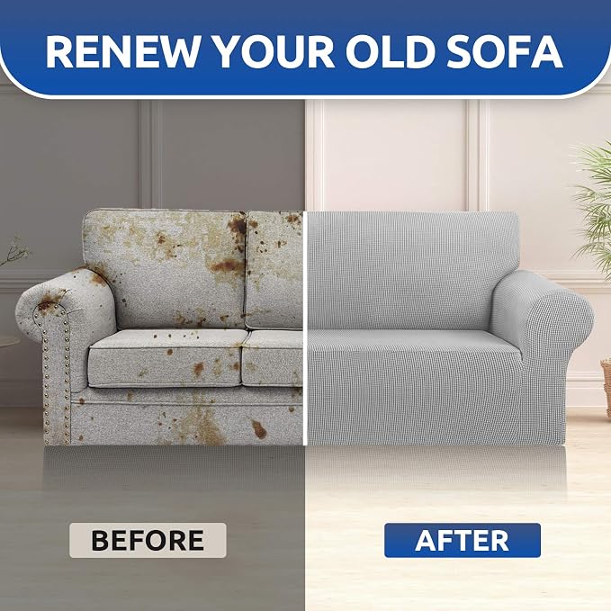 KEKUOU Stretch Oversized Sofa Slipcover 1 Piece Couch Sofa Cover Furniture - Image 4