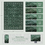 5x7 Area Rugs Living Room Rug: Washable Vintage Distressed Floral Rug No Slip - Image 2