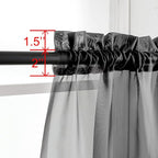 OWENIE Black Sheer Curtains 72 Inches Long 2 Panels, Transparent Voile Sheer - Image 2