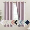 NICETOWN Pink Vintage Linen 100% Blackout Curtains by NICETOWN