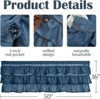 jinchan Ruffled Valance Curtain Slubbed Crossed Kitchen Valance Vintage - Image 4