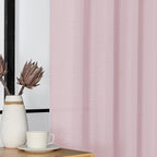 Chyhomenyc Blush Pink Valance for Windows, Light Filtering Faux Linen Textured - Image 7