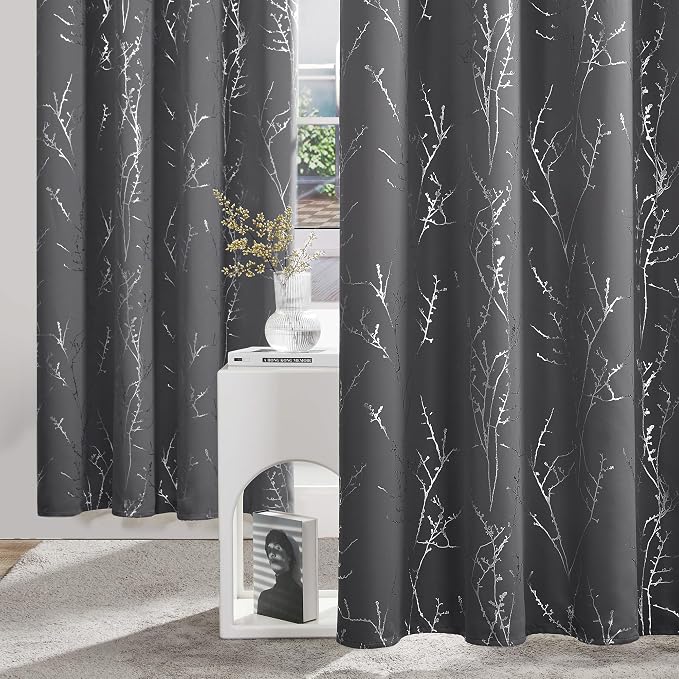 Deconovo Blackout Curtains Grey, Thermal Insulated Soundproof Drapes, 42 x 54 - Image 3