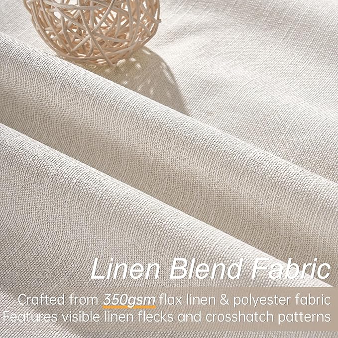 Topfinel 92 Inch Long Black Out Custom Drapery 2 Panels Neutral Blackout Cream - Image 3