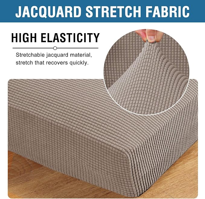 H.VERSAILTEX Stretch Couch Cushion Covers Individual Seat Sofa Chair Slipcovers - Image 4