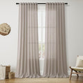 Nanspring Stone Beige Linen Curtains 96 Inches Long by Nanspring