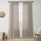 Nanspring Stone Beige Linen Curtains by Nanspring