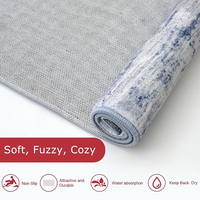KOZYFLY Modern Abstract Washable Long Rug Runner 2.6x18 Hallway Rug Runner - Image 6