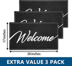 EARTHALL Door Mat 3-Pack Outside Inside Welcome Doormat 30"x17.5" Durable Floor - Image 3