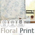 jinchan Linen Floral Curtains 84 Inch Length - Image 5