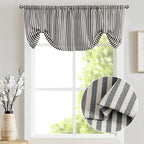 jinchan Tie Up Linen Textured Striped Tie Curtain - Image 2