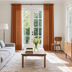 Desert Orange Semi Sheer Curtains 108 Inches - Image 5
