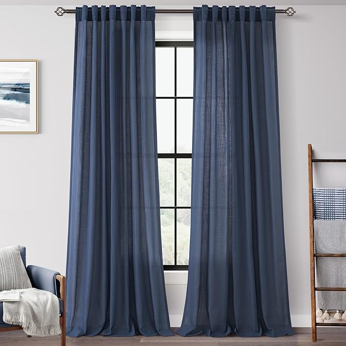 Navy Blue Curtains 94 inch Length by Jolilight