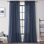 Navy Blue Curtains 94 inch Length by Jolilight