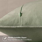 MIULEE Decorative Linen Euro Sham Pillow Covers 24x24 Sage Green ​Boho - Image 3