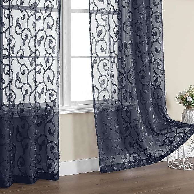 OWENIE Furman Extra Long Sheer Curtains 96 inches Long - Image 2