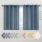 NICETOWN Linen Curtains Stone Blue by NICETOWN