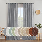 MIULEE Grey Linen Curtains 90 Inch Long by MIULEE