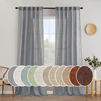 MIULEE Grey Linen Curtains 96 Inch Long by MIULEE