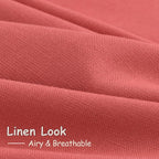 Nanspring Watermelon Red Linen Curtains 84 Inch Length 2 Panels Set, Back Tab - Image 5