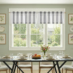 jinchan Striped Linen Valance Curtain 16 Inch Vertical Striped Valance - Image 3