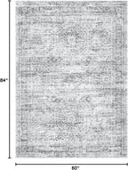 5x7 Area Rugs Gray Low Pile Indoor Washable Trendy Faded Style Rugs - Image 2
