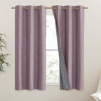 NICETOWN Chaise Mauve Vintage Linen 100% Blackout Curtains - Image 2