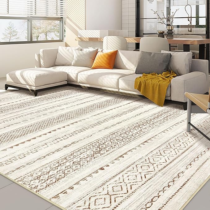 Nakagishi 5x8 Area Rug Living Room: Washable Boho Large Neutral Modern Soft by NakagishiAreaRug