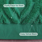 decorUhome Throw Pillow Covers 16x16 Inch Set of 2, Soft Plush Faux Wool Green - Image 6