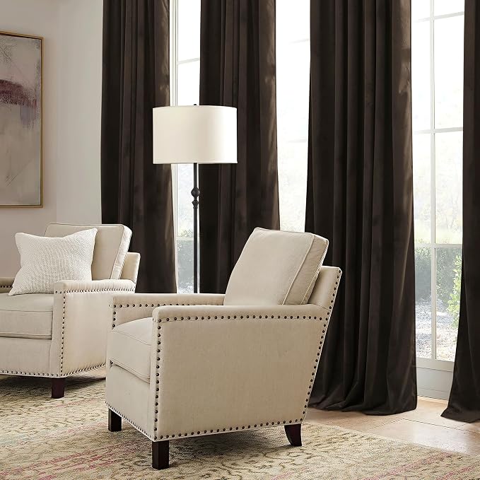 RYB HOME Brown Velvet Curtains 102 inches - Image 6