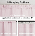 Chyhomenyc Blush Pink Valance for Windows, Light Filtering Faux Linen Textured - Image 4