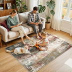 Washable Area Rugs 4'x6' Non-Slip Modern Abstract Soft - Image 2