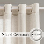 H.VERSAILTEX Linen Curtains Flax Linen Blended Curtain Panels - Image 2