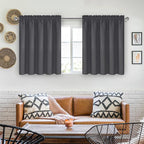 DWCN Short Blackout Curtains 36 inches Length 2 Panels Set, Half Window Rod - Image 2