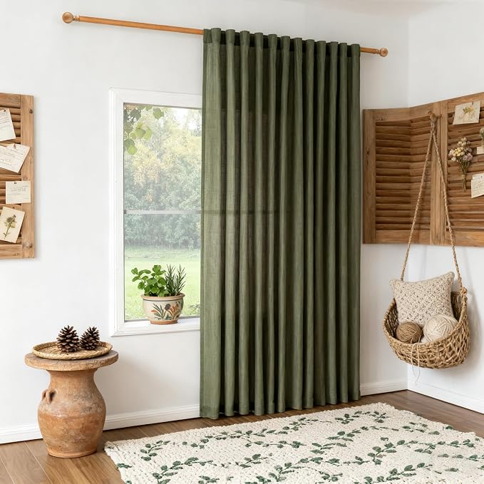 MYSKY HOME Living Room Curtains 90 Inches Long Farmhouse Light Filtering - Image 2