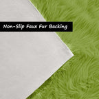 Goolela Lime Green Fluffy Runner Rug 2x6 Faux Fur Fuzzy Furry Rugs - Image 4