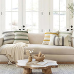 MIULEE Set of 2 Moss Green Boho Decorative Lumbar Pillow Covers 12x20 Inch - Image 2