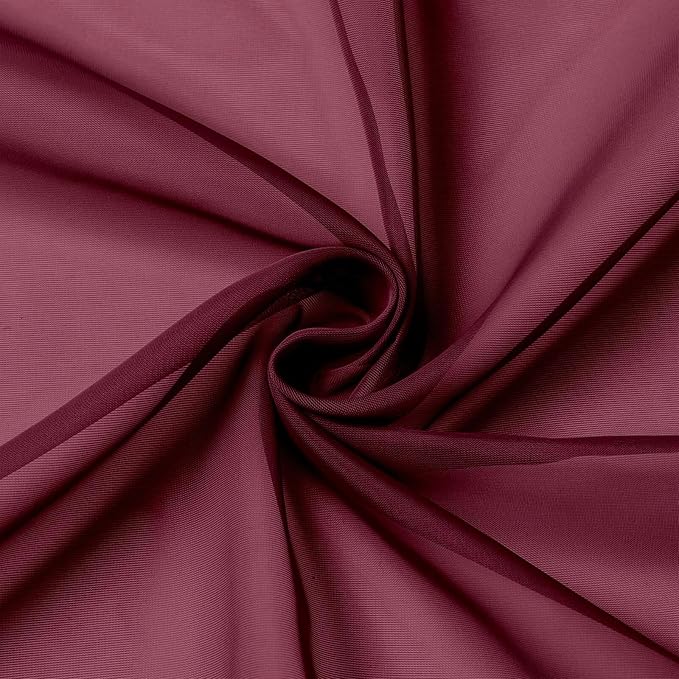 Burgundy Valances for Windows, Burgundy Sheer Curtains 14 Inch Length 2 Pack - Image 9
