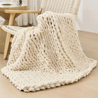 Bigacogo Chunky Knit Throw Blanket by Bigacogo