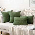 MIULEE Moss Green Decorative Euro Sham Pillow Covers 24x24 Inch - Image 4