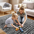 4x5 Washable Entryway Area Rug: Modern Moroccan Runner Rugs Indoor Soft Non by Ksrau