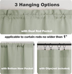 Chyhomenyc Light Green Valance for Windows, Light Filtering Faux Linen Solid - Image 5